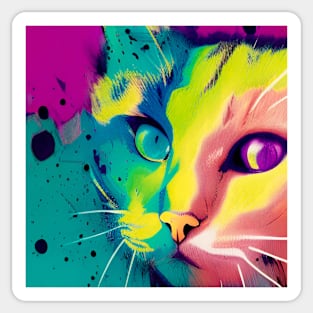 Cat - Splatter Themed Sticker